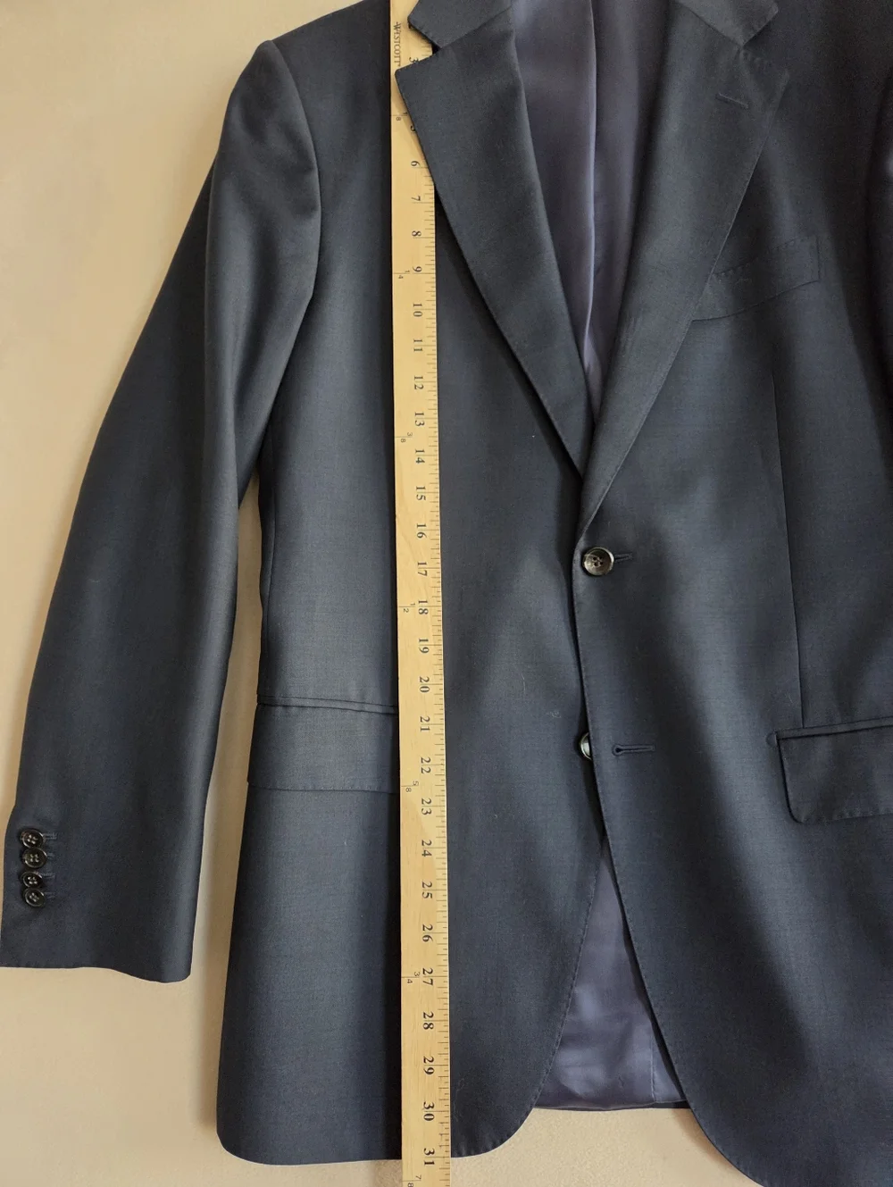 SUITSUPPLY Lazio Suit Jacket Navy Wool Size 40L